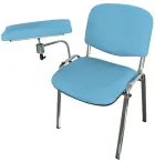 OZC - 01 židle odběrová s jednou područkou, koženka MONA 40 - koženka světle modrá